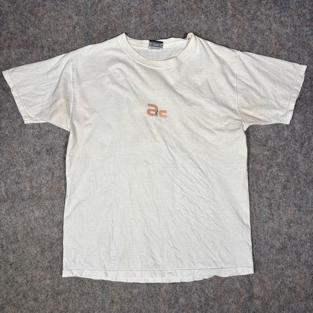 Aaron‎ Chang Pipeline T-Shirt Mens L White Surfing Back Print Vintage Distressed